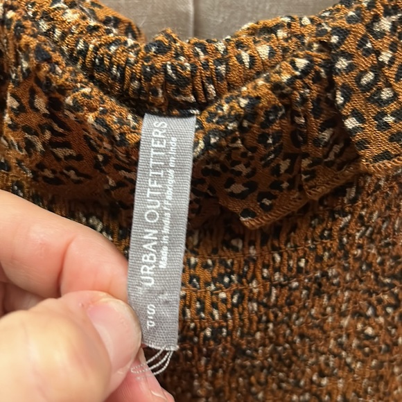 Urban Outfitters leopard ruffle chest lightweight mini dress sz small - Picture 6 of 11